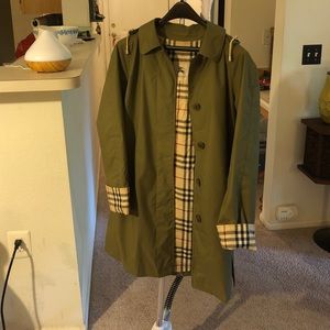 Burberry car coat with detachable hood
